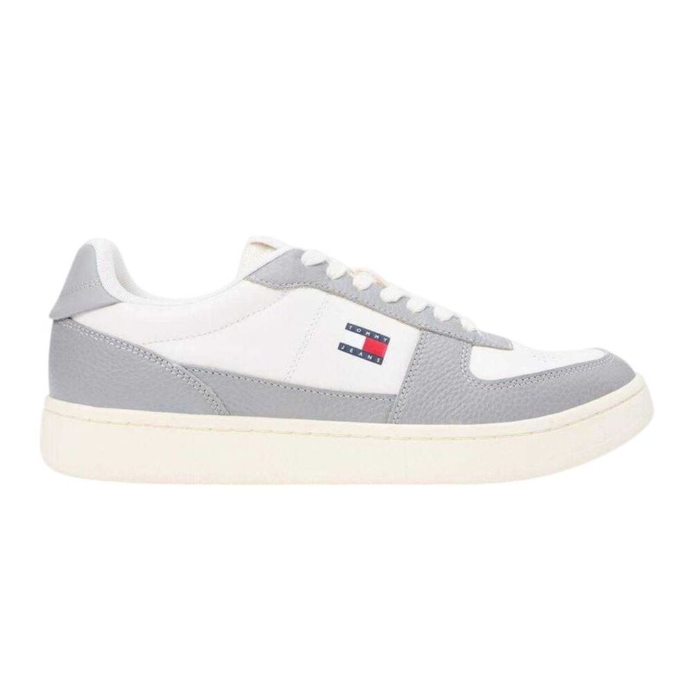Tommy Jeans Mens Archive 98 Leather Low Cut Sneakers / Granite/Ivory